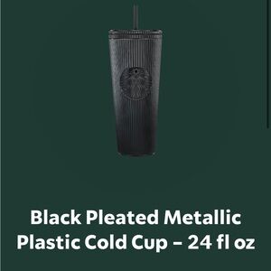 NEW Starbucks Black Pleated Venti Cup